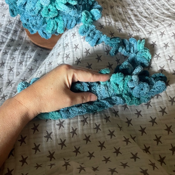 Handmade Kid’s Super Soft & Cozy Winter Headband/Ear Wrap - Variegated Teal - Picture 7 of 9